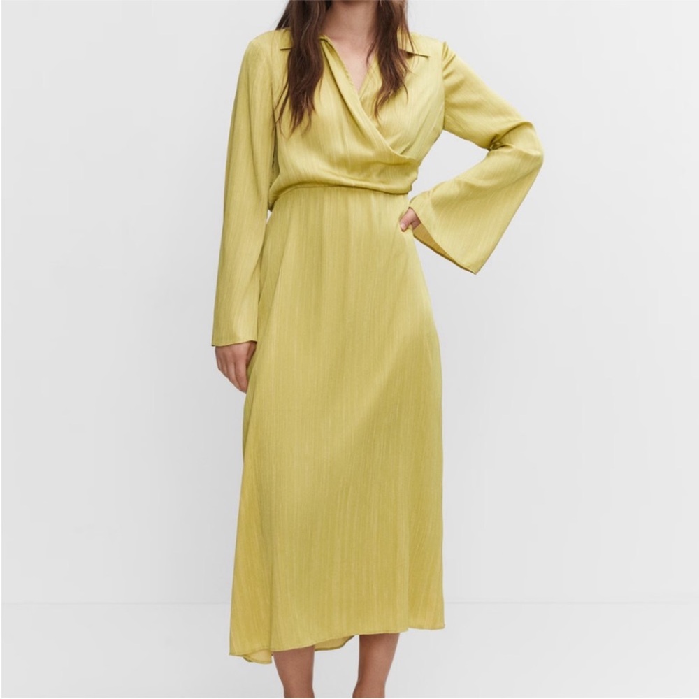 Mango lime Long Sleeve Dress S